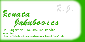renata jakubovics business card
